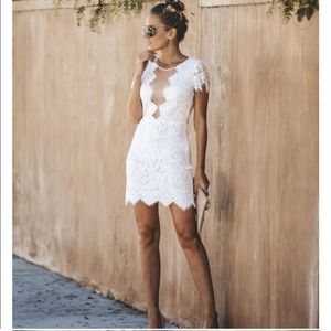 VICI-Beyond Words Lace Dress- White